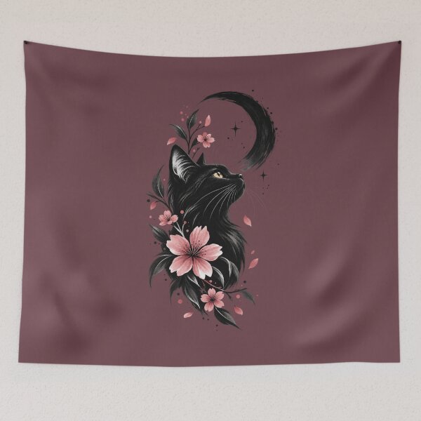 Item preview, Moonlit Sakura Cat designed and sold by AndGarciart.
