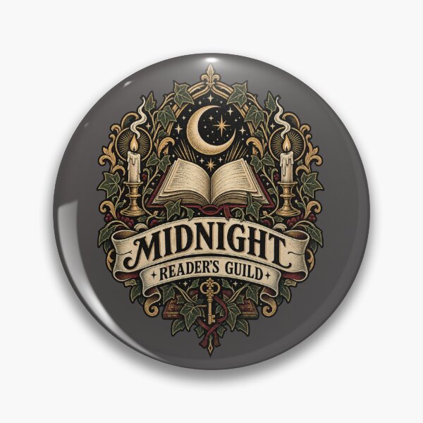 Item preview, Midnight Reader’s Guild – Dark Academia Bookish Crest designed and sold by Golden Era Studio.