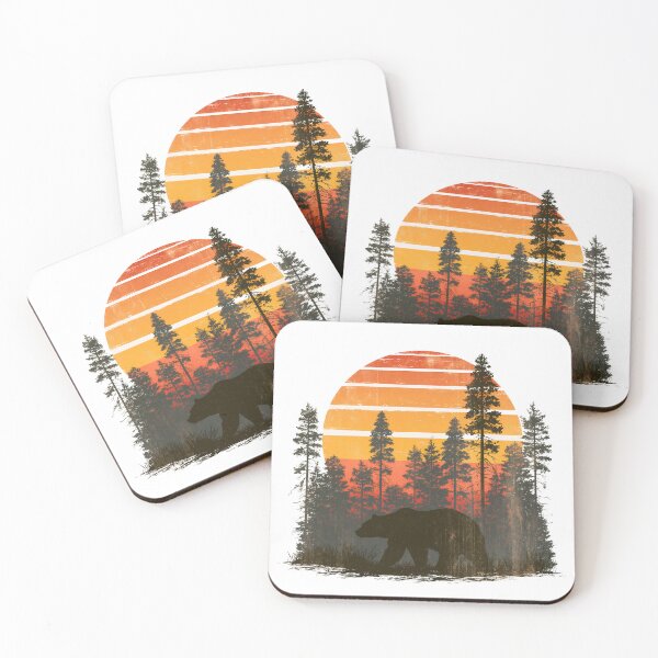 Item preview, Bear in the wilderness - 70s retro sunset designed and sold by Artdavesalzburg.
