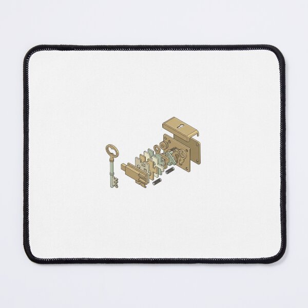 Item preview, Warded Lock Mechanism Exploded View - Classic Locksport Art designed and sold by Node & Switch.