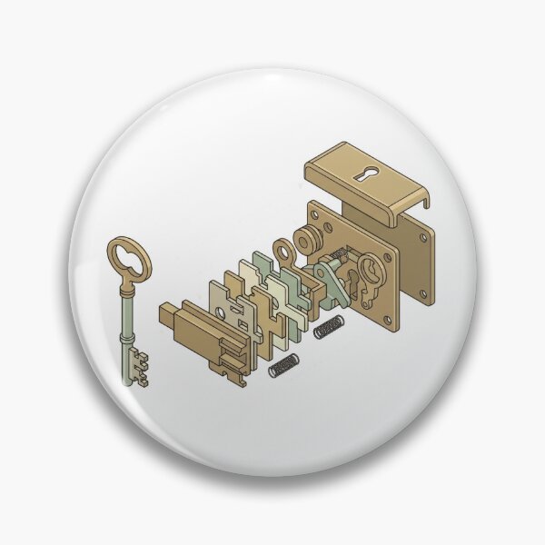 Item preview, Warded Lock Mechanism Exploded View - Classic Locksport Art designed and sold by Node & Switch.