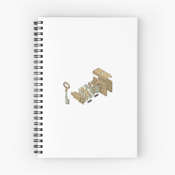 Item preview, Warded Lock Mechanism Exploded View - Classic Locksport Art designed and sold by Node & Switch.