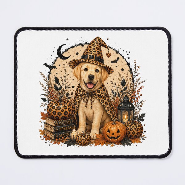 Item preview, Halloween Golden Retriever Witch - Leopard Labrador Pumpkin Spooky Dog Lover designed and sold by LandFinStudio.