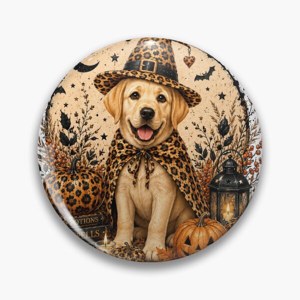 Item preview, Halloween Golden Retriever Witch - Leopard Labrador Pumpkin Spooky Dog Lover designed and sold by LandFinStudio.