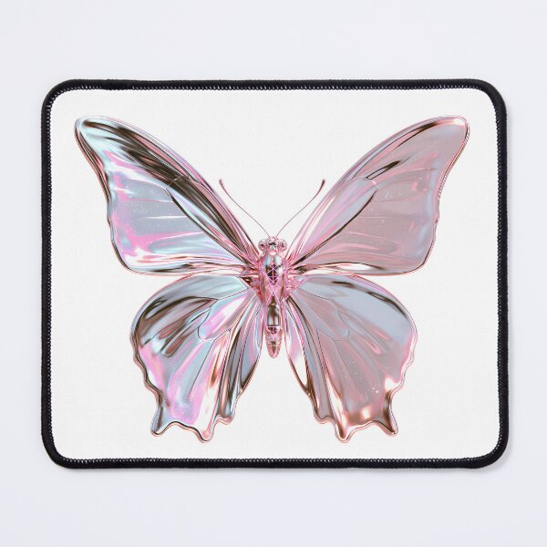 Item preview, Y2K Liquid Metal Butterfly - Holographic 3D Chrome Art designed and sold by Artdavesalzburg.