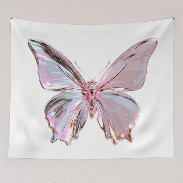 Item preview, Y2K Liquid Metal Butterfly - Holographic 3D Chrome Art designed and sold by Artdavesalzburg.