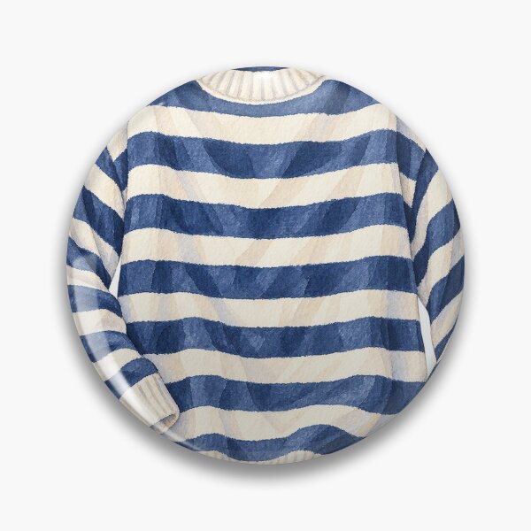 Item preview, Navy Striped Fisherman’s Sweater Watercolor designed and sold by saltyhydrangea.