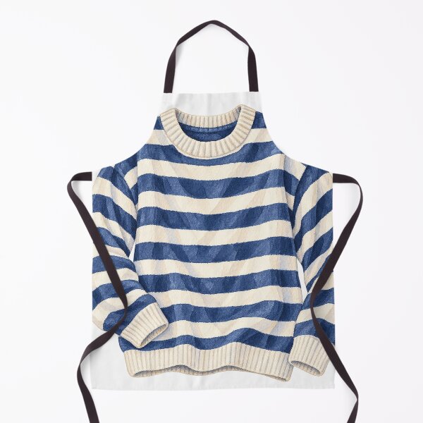Item preview, Navy Striped Fisherman’s Sweater Watercolor designed and sold by saltyhydrangea.
