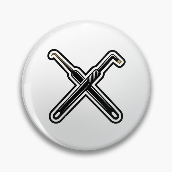 Item preview, Crossed Tension Wrench and Pick Emblem - Locksport Icon designed and sold by Node & Switch.