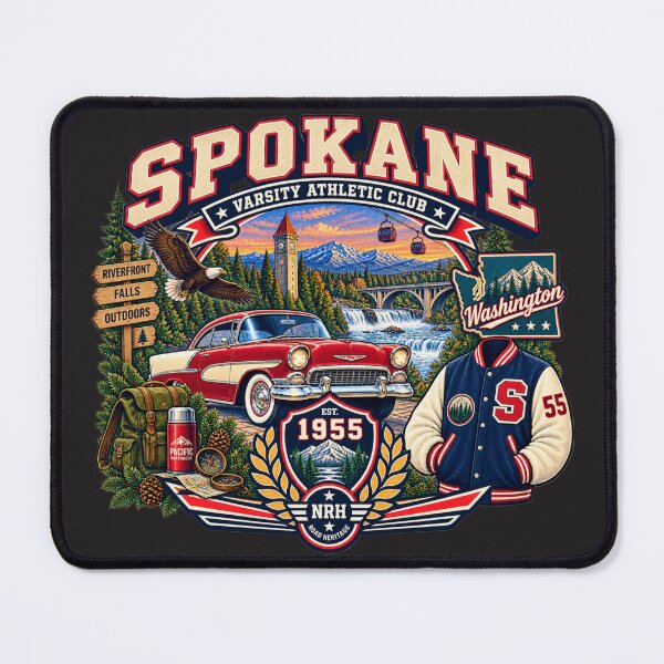 Item preview, Spokane Washington Varsity 1955 Design designed and sold by Normandy Road Heritage™ - Vintage Garage Art.