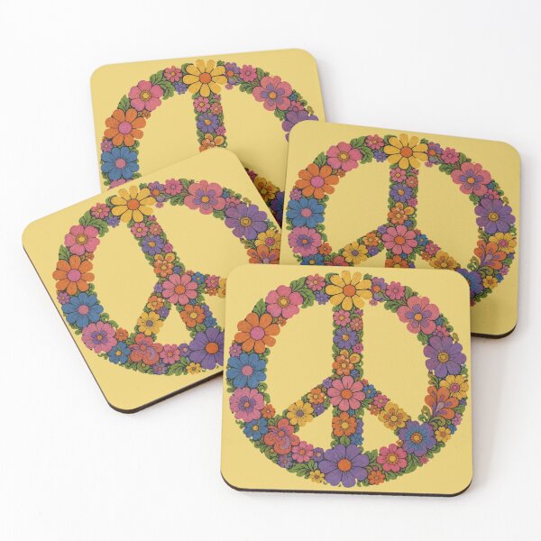 Item preview, Sixties Floral Peace Sign designed and sold by cbfineart.
