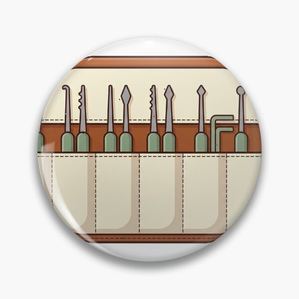 Item preview, Lock Pick Roll Flatlay - Locksport Tool Case Illustration designed and sold by Node & Switch.