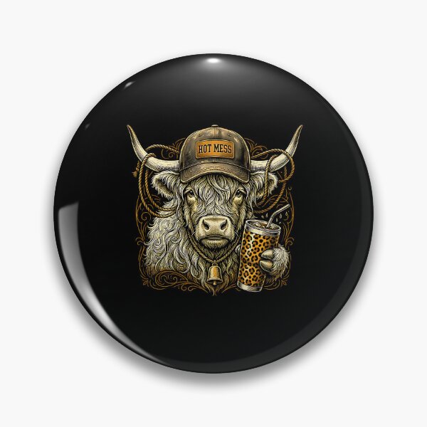 Item preview, Hot Mess Highland Cow Funny Cute Coffee Lover designed and sold by Rahamkshop.