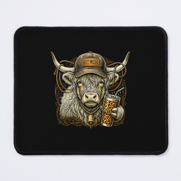 Item preview, Hot Mess Highland Cow Funny Cute Coffee Lover designed and sold by Rahamkshop.