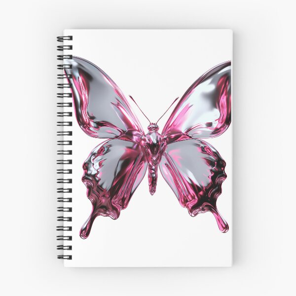 Item preview, Y2K Liquid Chrome Butterfly - Magenta & Silver 3D Art designed and sold by Artdavesalzburg.