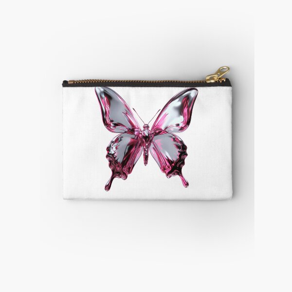 Item preview, Y2K Liquid Chrome Butterfly - Magenta & Silver 3D Art designed and sold by Artdavesalzburg.