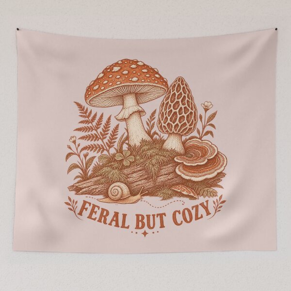 Item preview, Feral But Cozy Mushroom Snail T-Shirt | Cottagecore Mushroom Illustration designed and sold by Hearth & Hollow.