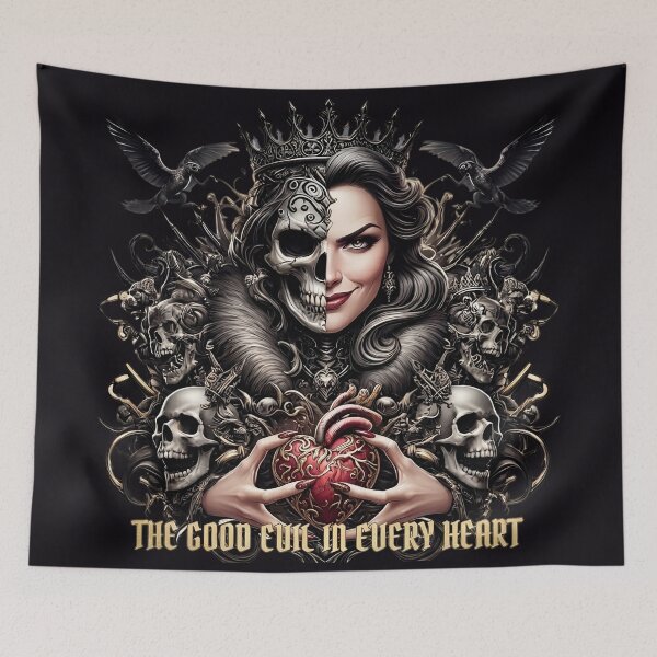 Item preview, Half Skull Queen Raven Heart designed and sold by Voodoo Store Paranormal Collections.