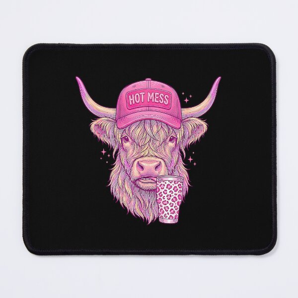 Item preview, Hot Mess Highland Cow Funny Cute Coffee Lover designed and sold by Rahamkshop.