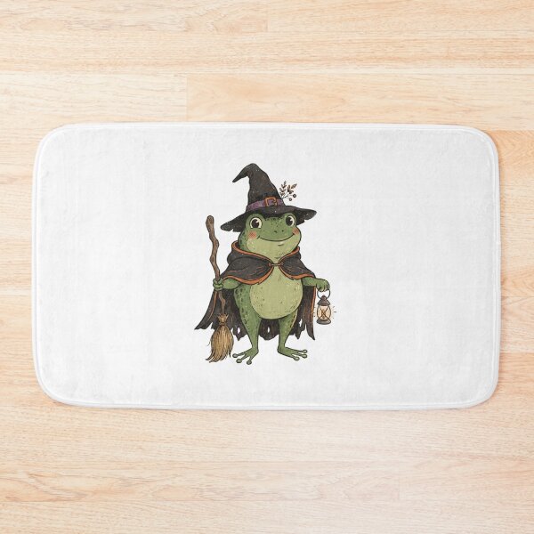 Item preview,  Cute Witch Frog – Magical Woodland Halloween - Frog Witch Riding a Broom designed and sold by SOUFIANE1991.