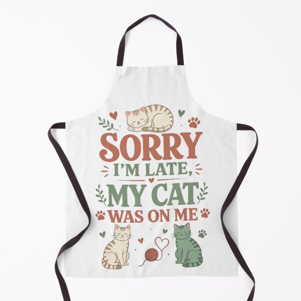 Item preview, Sorry I’m Late, My Cat Was on Me designed and sold by digital.stickerperso.com.
