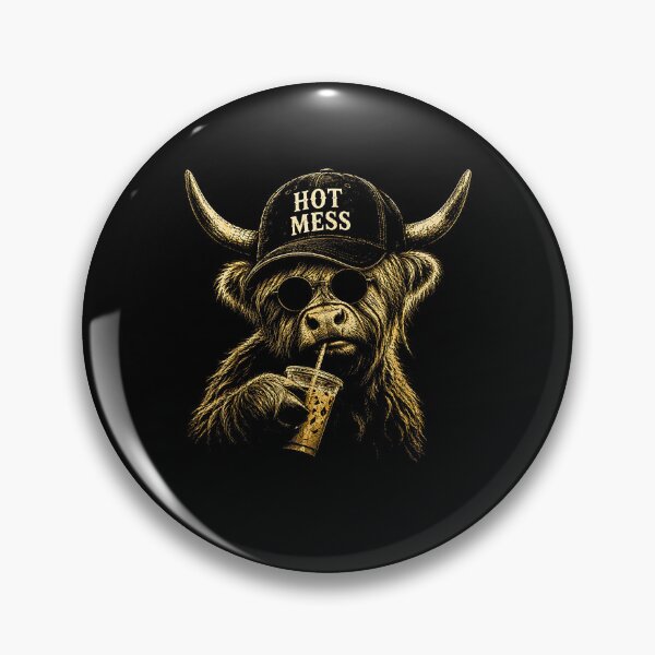 Item preview, Hot Mess Highland Cow Funny Cute Coffee Lover designed and sold by Rahamkshop.