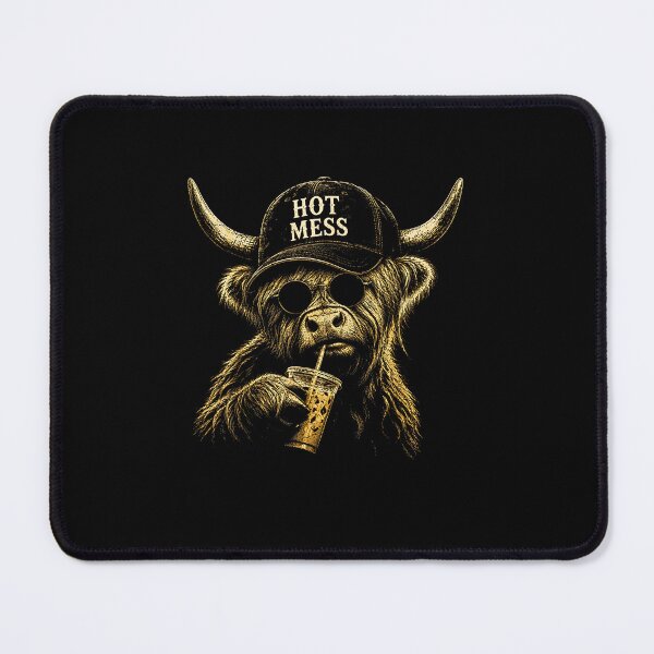 Item preview, Hot Mess Highland Cow Funny Cute Coffee Lover designed and sold by Rahamkshop.