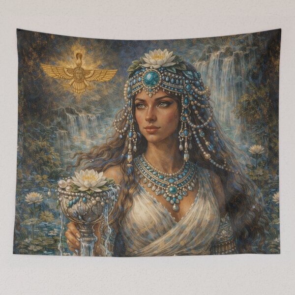 Item preview, Haurvatat – Zoroastrian Goddess of Wholeness Painting designed and sold by GalleryKauffeld.