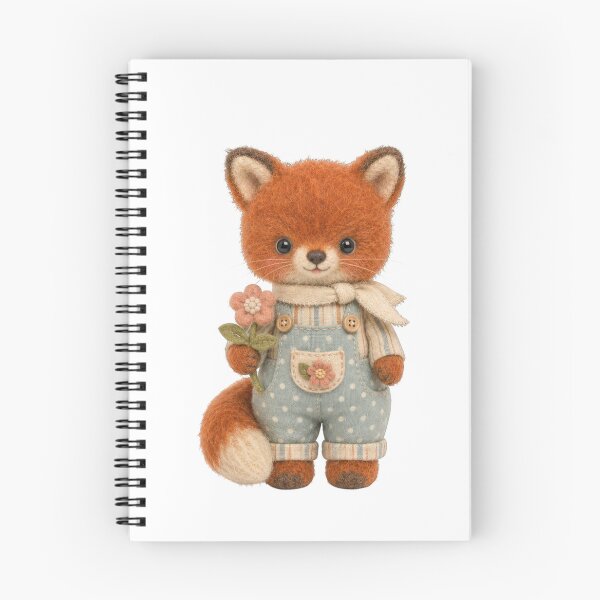 Item preview, Fox Overalls Flower Cute Stuffed Animal Felt Aesthetic designed and sold by Mauswohn.