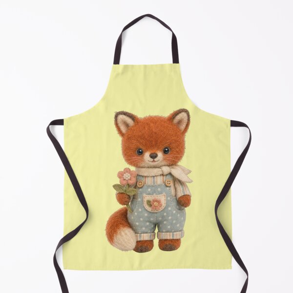 Artikelvorschau, Fuchs Latzhose Blume Niedlich Stofftier Filz Ästhetik entworfen und verkauft von Mauswohn.