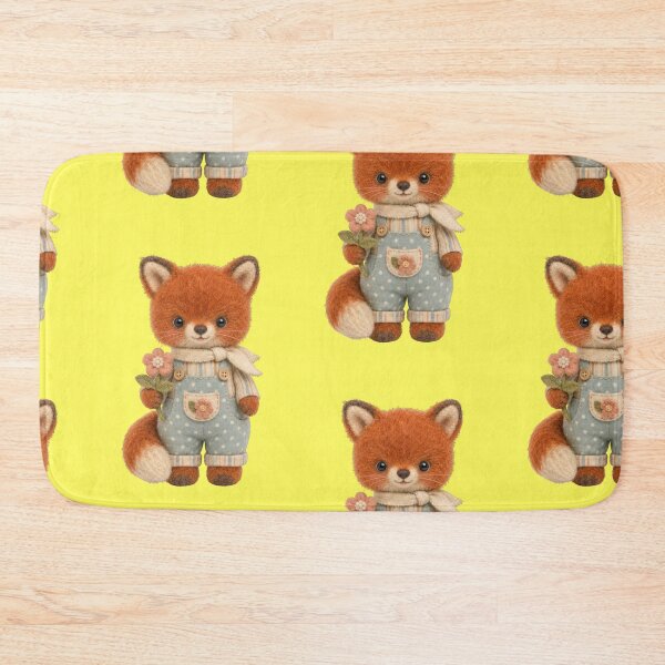 Item preview, Fox Overalls Flower Cute Stuffed Animal Felt Aesthetic designed and sold by Mauswohn.