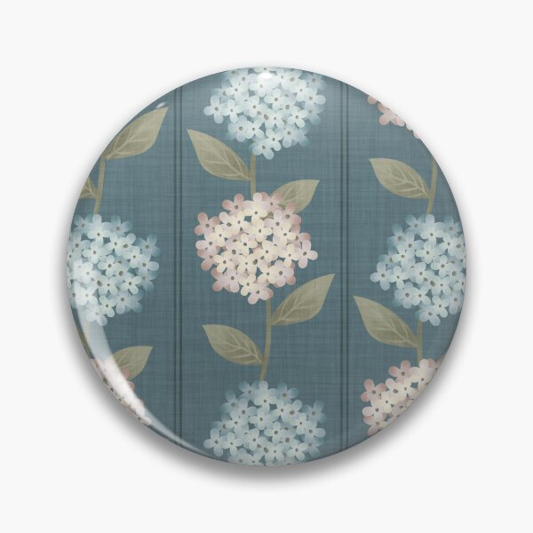Item preview, Blue and Beige Hydrangeas Floral Stripe and Thin Stripes Teal Blue designed and sold by JasmineGDesigns.