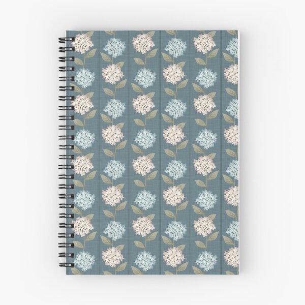 Item preview, Blue and Beige Hydrangeas Floral Stripe and Thin Stripes Teal Blue designed and sold by JasmineGDesigns.