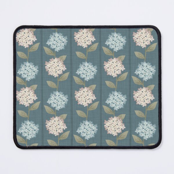 Item preview, Blue and Beige Hydrangeas Floral Stripe and Thin Stripes Teal Blue designed and sold by JasmineGDesigns.