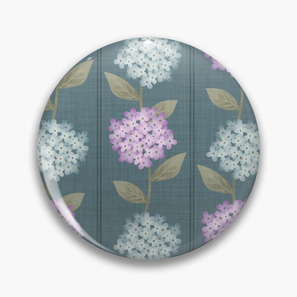 Item preview, Blue and Purple Hydrangeas Floral Stripe and Thin Stripes Teal Blue designed and sold by JasmineGDesigns.