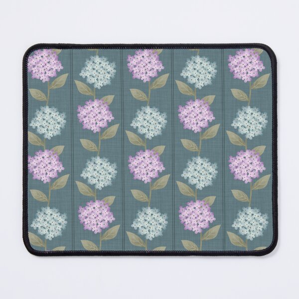Item preview, Blue and Purple Hydrangeas Floral Stripe and Thin Stripes Teal Blue designed and sold by JasmineGDesigns.