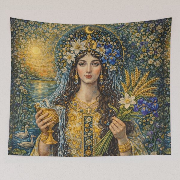 Item preview, Haurvatat – Goddess of Healing and Water Painting designed and sold by GalleryKauffeld.