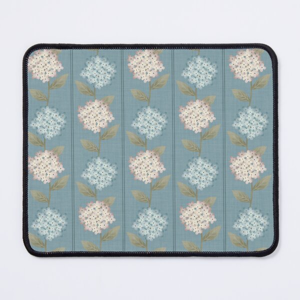 Item preview, Blue and Beige Hydrangeas Floral Stripe and Thin Stripes Light Teal Blue designed and sold by JasmineGDesigns.