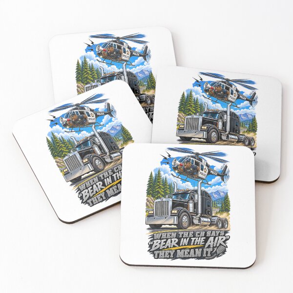 Item preview, Bear In The Air – Police Helicopter & Black Semi Truck designed and sold by NomadForge.
