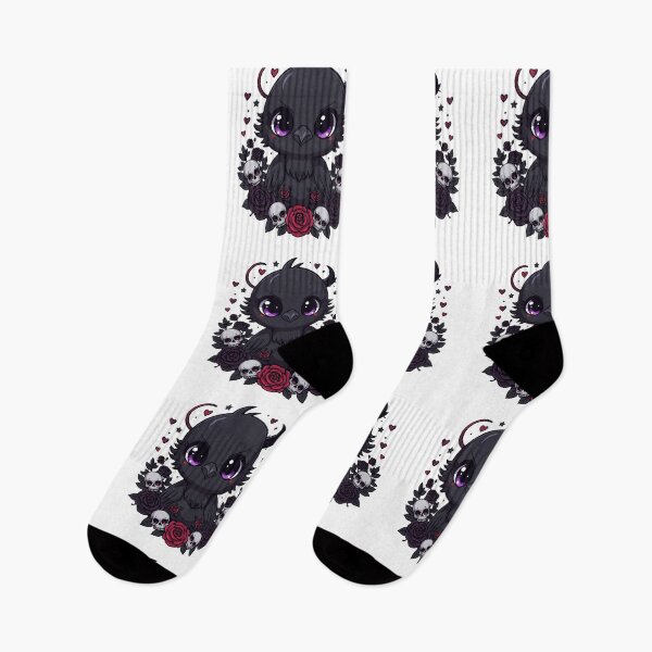 Item preview, Gothic Crow with Skulls & Black Roses | Dark Kawaii Raven Aesthetic designed and sold by dreamz-world.