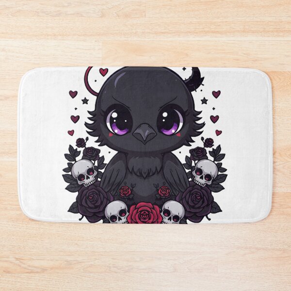Item preview, Gothic Crow with Skulls & Black Roses | Dark Kawaii Raven Aesthetic designed and sold by dreamz-world.