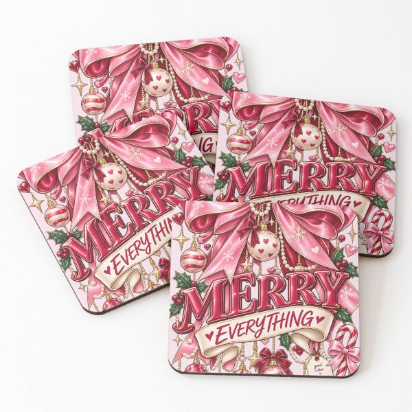 Item preview, Merry Everything – Pink Coquette Christmas Bow designed and sold by warlistop.