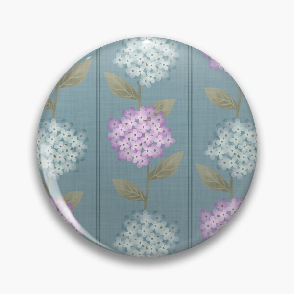Item preview, Blue and Purple Hydrangeas Floral Stripe and Thin Stripes Light Teal Blue designed and sold by JasmineGDesigns.