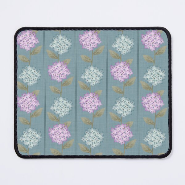 Item preview, Blue and Purple Hydrangeas Floral Stripe and Thin Stripes Light Teal Blue designed and sold by JasmineGDesigns.