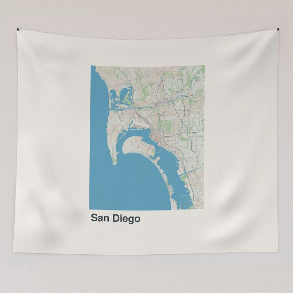Item preview, San Diego Minimalistic Map Art designed and sold by MapsNerd.