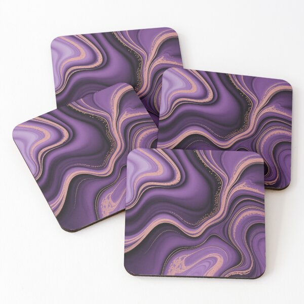 Item preview, Mystic Purple Marble – Elegant Violet and Rose Gold Abstract Art designed and sold by MysticPurpleHue.