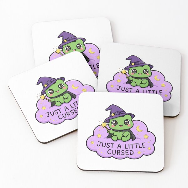 Item preview, Just A Little Cursed - Cute Witch Frog on Magic Cloud Halloween Sticker designed and sold by Luminebo.