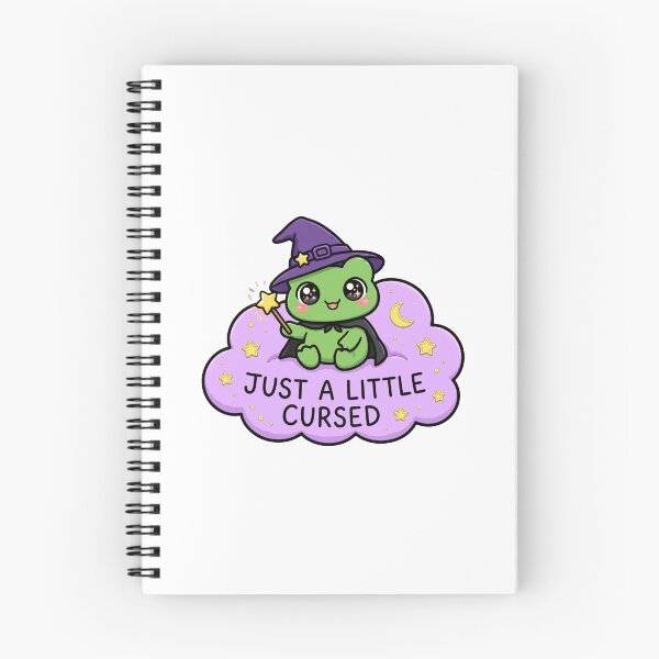 Item preview, Just A Little Cursed - Cute Witch Frog on Magic Cloud Halloween Sticker designed and sold by Luminebo.