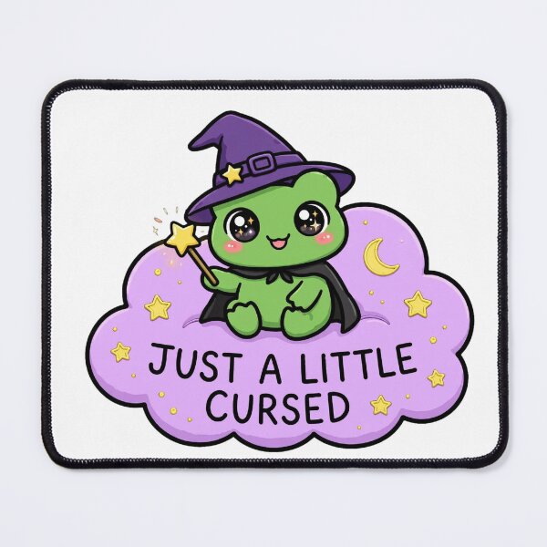 Item preview, Just A Little Cursed - Cute Witch Frog on Magic Cloud Halloween Sticker designed and sold by Luminebo.