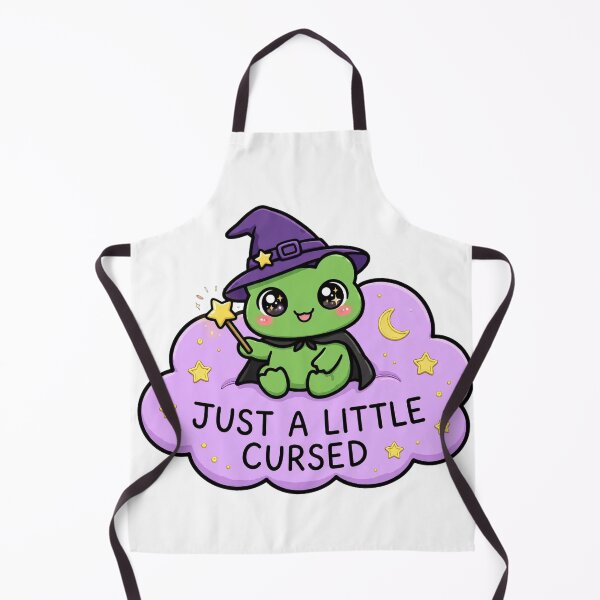Item preview, Just A Little Cursed - Cute Witch Frog on Magic Cloud Halloween Sticker designed and sold by Luminebo.